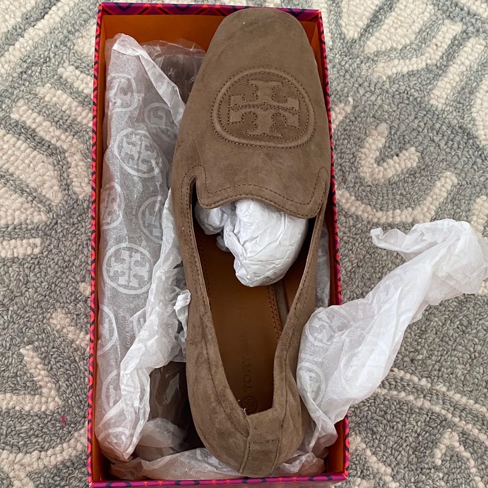 Tory Burch Tan Suede Loafers